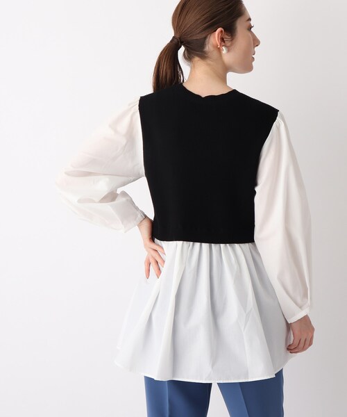 OPAQUE.CLIP（オペークドットクリップ）の「◆【C】ニットベストドッキングプルオーバー（ニット/セーター・レディース・ホワイト系/ブラック/ブルー・34/36/38/40）」の17枚目の写真