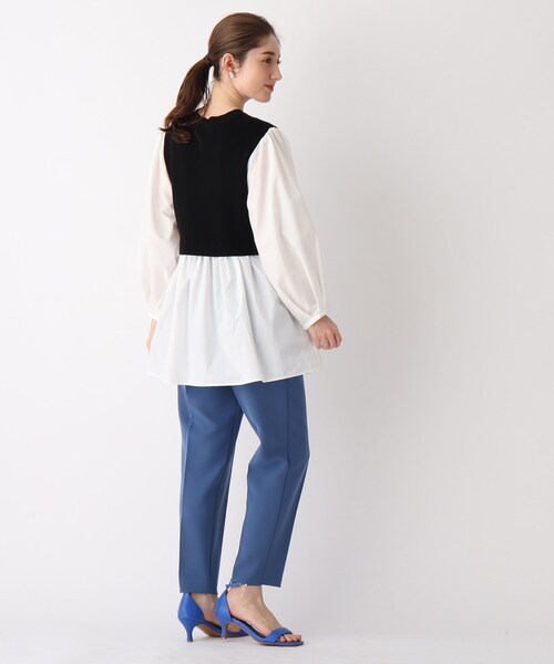 OPAQUE.CLIP（オペークドットクリップ）の「◆【C】ニットベストドッキングプルオーバー（ニット/セーター・レディース・ホワイト系/ブラック/ブルー・34/36/38/40）」の22枚目の写真