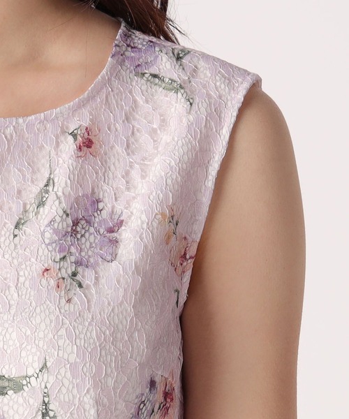 美品　レッセパッセ　レディース　洗える　ノースリーブ　ワンピース　レース　M 美品 レッセパッセ レディース 洗える ノースリーブ ワンピース