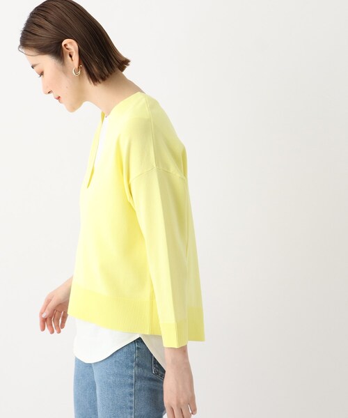 OPAQUE.CLIP（オペークドットクリップ）の「◆【3way】レイヤードVネックニット（その他トップス・レディース・オフホワイト/ブルー/ブラック/レモンイエロー・38/36/42/40）」の6枚目の写真