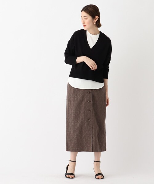 OPAQUE.CLIP（オペークドットクリップ）の「◆【3way】レイヤードVネックニット（その他トップス・レディース・オフホワイト/ブルー/ブラック/レモンイエロー・38/36/42/40）」の17枚目の写真