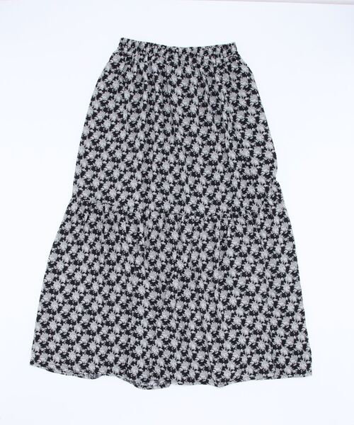 JUGLANS(ユグランス)の「☆ 大人レトロ。花柄ギャザー切替マキシスカート 343073(スカート・レディース・ホワイト/ブラック・FREE)」の3枚目の写真