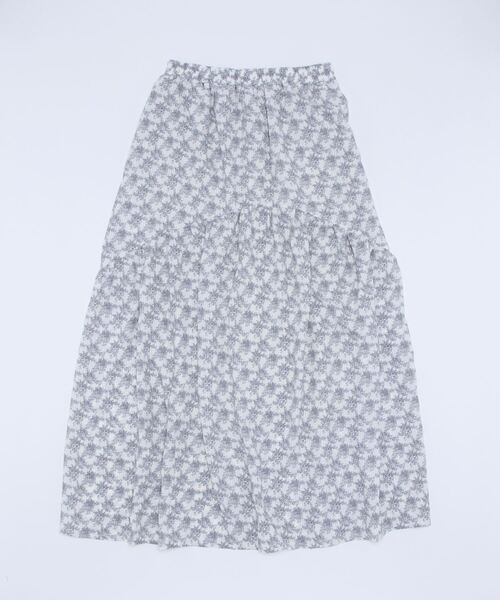 JUGLANS(ユグランス)の「☆ 大人レトロ。花柄ギャザー切替マキシスカート 343073(スカート・レディース・ホワイト/ブラック・FREE)」の8枚目の写真
