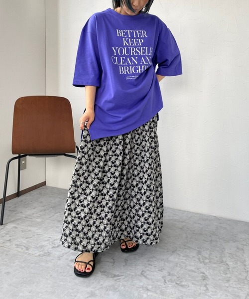 JUGLANS(ユグランス)の「☆ 大人レトロ。花柄ギャザー切替マキシスカート 343073(スカート・レディース・ホワイト/ブラック・FREE)」の10枚目の写真