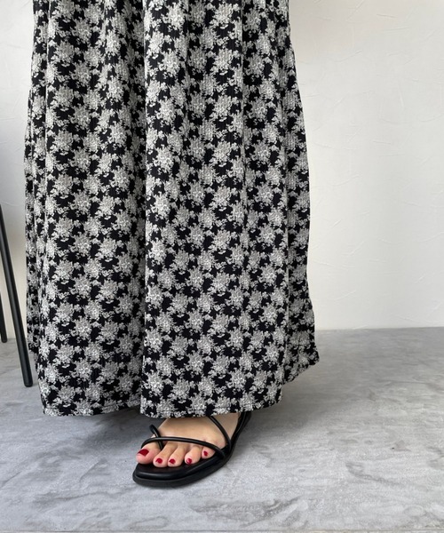 JUGLANS(ユグランス)の「☆ 大人レトロ。花柄ギャザー切替マキシスカート 343073(スカート・レディース・ホワイト/ブラック・FREE)」の12枚目の写真