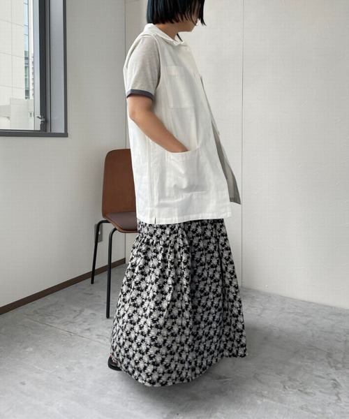 JUGLANS(ユグランス)の「☆ 大人レトロ。花柄ギャザー切替マキシスカート 343073(スカート・レディース・ホワイト/ブラック・FREE)」の9枚目の写真