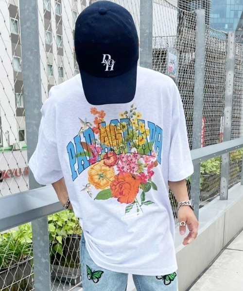A'GEM/9 × .kom『paragraph/パラグラフ』Paragraph Arch flower T-shirt/アーチフラワーロゴ カットソー Tシャツ