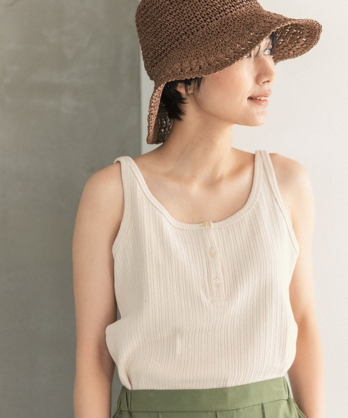 LEPSIM（レプシィム）の「2WAYリブタンク　262575（タンクトップ・レディース・ブラック/ブラウン/アイボリー・MEDIUM/LARGE）」の5枚目の写真