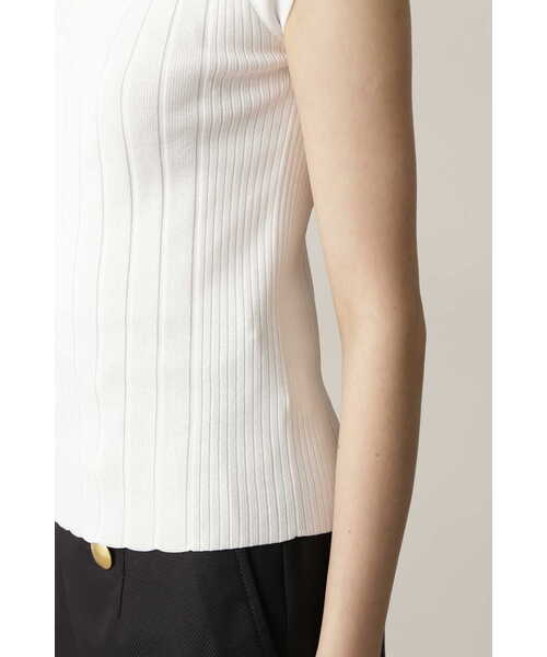 PINKY&DIANNE（ピンキーアンドダイアン）の「◆モックネックリブニットトップス（Tシャツ/カットソー・レディース・ホワイト/グリーン・38）」の19枚目の写真