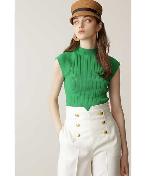 PINKY&DIANNE（ピンキーアンドダイアン）の「◆モックネックリブニットトップス（Tシャツ/カットソー・レディース・ホワイト/グリーン・38）」の16枚目の写真