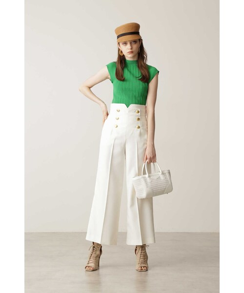 PINKY&DIANNE（ピンキーアンドダイアン）の「◆モックネックリブニットトップス（Tシャツ/カットソー・レディース・ホワイト/グリーン・38）」の15枚目の写真