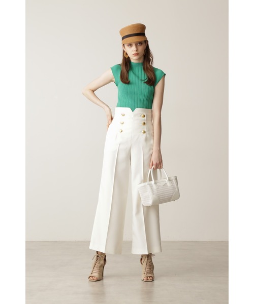 PINKY&DIANNE（ピンキーアンドダイアン）の「◆モックネックリブニットトップス（Tシャツ/カットソー・レディース・ホワイト/グリーン・38）」の12枚目の写真