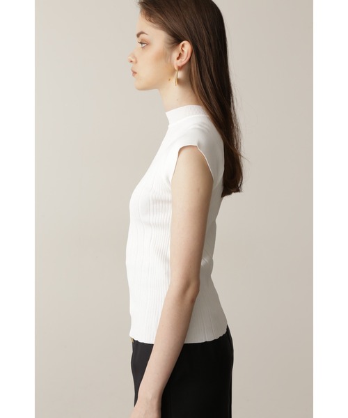 PINKY&DIANNE（ピンキーアンドダイアン）の「◆モックネックリブニットトップス（Tシャツ/カットソー・レディース・ホワイト/グリーン・38）」の7枚目の写真