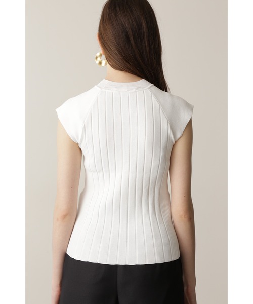 PINKY&DIANNE（ピンキーアンドダイアン）の「◆モックネックリブニットトップス（Tシャツ/カットソー・レディース・ホワイト/グリーン・38）」の5枚目の写真