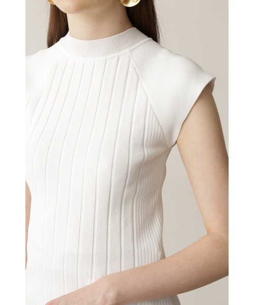 PINKY&DIANNE（ピンキーアンドダイアン）の「◆モックネックリブニットトップス（Tシャツ/カットソー・レディース・ホワイト/グリーン・38）」の3枚目の写真