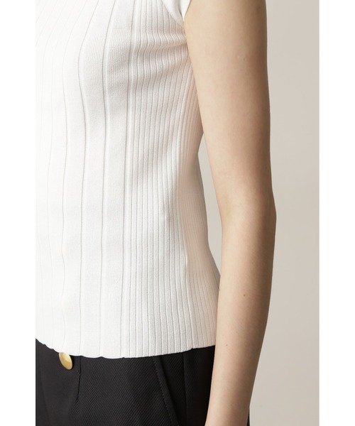 PINKY&DIANNE（ピンキーアンドダイアン）の「◆モックネックリブニットトップス（Tシャツ/カットソー・レディース・ホワイト/グリーン・38）」の6枚目の写真