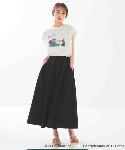abahouse mavie（アバハウスマヴィ）の「ナイロンストレッチロングスカート（スカート・レディース・ブラウン系その他/グリーン/ブラック・フリー）」の9枚目の写真