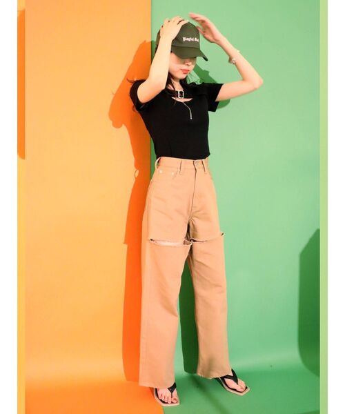 EVRIS（エヴリス）の「バックルデザイントップス（Tシャツ/カットソー・レディース・ホワイト/ブラック/グリーン・FREE）」の20枚目の写真