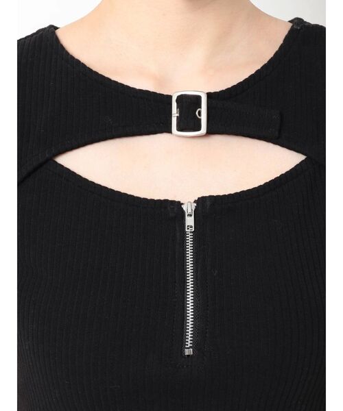 EVRIS（エヴリス）の「バックルデザイントップス（Tシャツ/カットソー・レディース・ホワイト/ブラック/グリーン・FREE）」の12枚目の写真