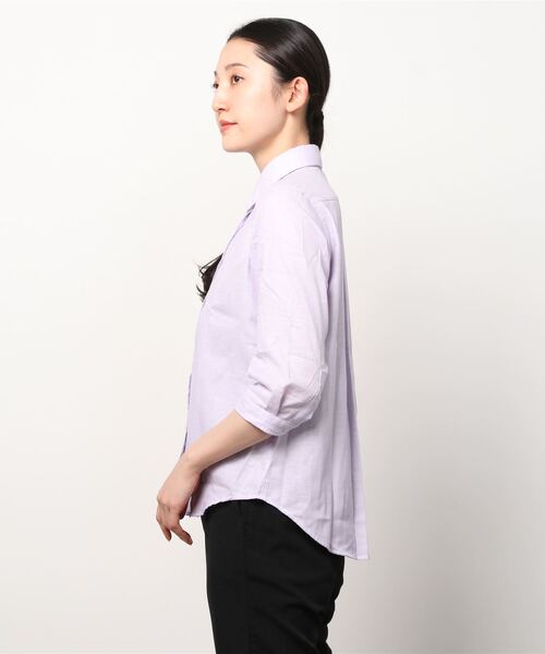 Pitta Re:)（ピッタリ）の「レギュラー衿 やわらかガーゼ 七分袖ビジネスワイシャツ（シャツ/ブラウス・レディース・ラベンダー・S/M/L/LL）」の11枚目の写真