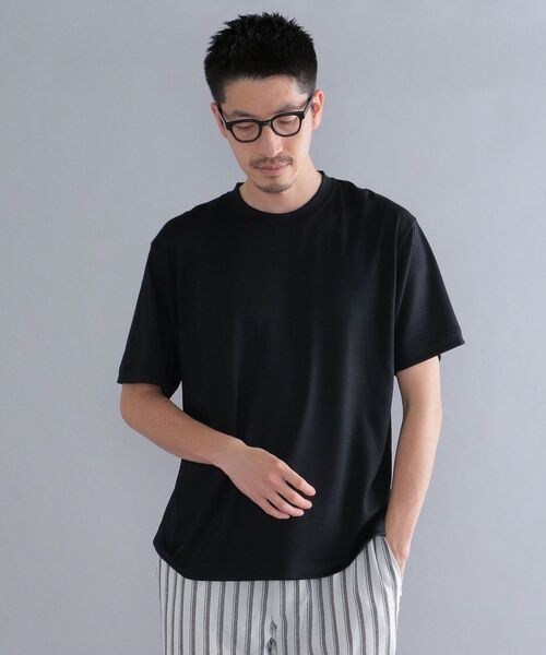 SHIPS（シップス）の「SHIPS:〈ウォッシャブル〉テックウール クルーネック Tシャツ（Tシャツ/カットソー・メンズ・ネイビー/ブラック/グレー・SMALL/LARGE/MEDIUM/X-LARGE）」の5枚目の写真