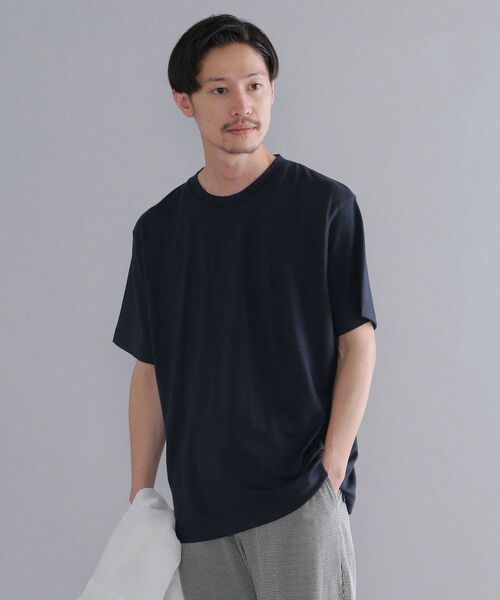 SHIPS（シップス）の「SHIPS:〈ウォッシャブル〉テックウール クルーネック Tシャツ（Tシャツ/カットソー・メンズ・ネイビー/ブラック/グレー・SMALL/LARGE/MEDIUM/X-LARGE）」の18枚目の写真