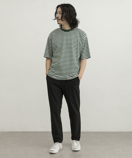 URBAN RESEARCH（アーバンリサーチ）の「ストレッチボーダーTシャツ（Tシャツ/カットソー・メンズ・ライトブルー/ブラック/ブルー/グリーン・SMALL/MEDIUM/LARGE/X-LARGE）」の11枚目の写真
