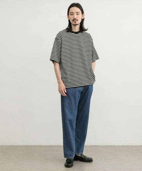 URBAN RESEARCH（アーバンリサーチ）の「ストレッチボーダーTシャツ（Tシャツ/カットソー・メンズ・ライトブルー/ブラック/ブルー/グリーン・SMALL/MEDIUM/LARGE/X-LARGE）」の14枚目の写真