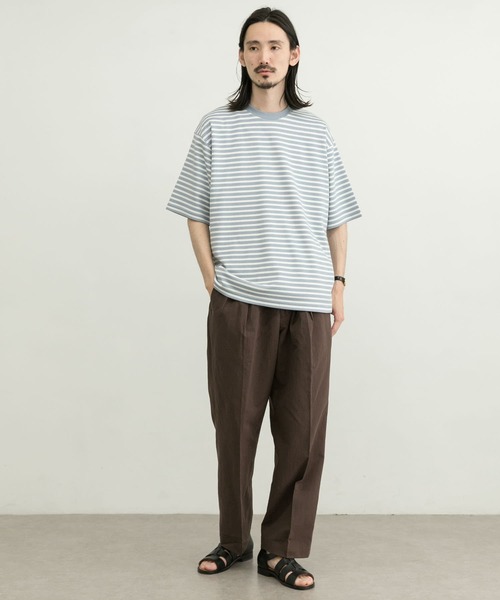 URBAN RESEARCH（アーバンリサーチ）の「ストレッチボーダーTシャツ（Tシャツ/カットソー・メンズ・ライトブルー/ブラック/ブルー/グリーン・SMALL/MEDIUM/LARGE/X-LARGE）」の18枚目の写真