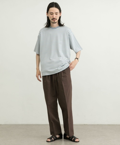 URBAN RESEARCH（アーバンリサーチ）の「ストレッチボーダーTシャツ（Tシャツ/カットソー・メンズ・ライトブルー/ブラック/ブルー/グリーン・SMALL/MEDIUM/LARGE/X-LARGE）」の19枚目の写真
