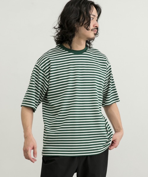 URBAN RESEARCH（アーバンリサーチ）の「ストレッチボーダーTシャツ（Tシャツ/カットソー・メンズ・ライトブルー/ブラック/ブルー/グリーン・SMALL/MEDIUM/LARGE/X-LARGE）」の3枚目の写真