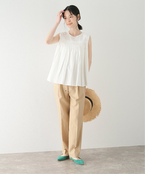 新品　La TOTALITE C/Nツイルリボンツキタックパンツ　ハイウエスト La TOTALITE（ラトータリテ）の「C/Nツイルリボンツキタック