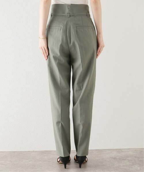 新品　La TOTALITE C/Nツイルリボンツキタックパンツ　ハイウエスト 新品 La TOTALITE C/Nツイルリボンツキタックパンツ ハイ