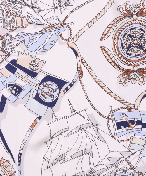 BAYBLO(ベイブロ)の「(CR)【ユニセックス】マリン柄 プリント スカーフ(バンダナ/スカーフ・レディース・ネイビー/ピンク・ONE SIZE)」の9枚目の写真