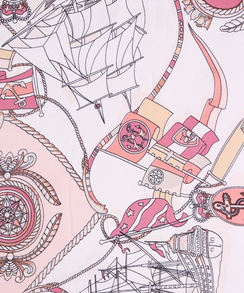 BAYBLO(ベイブロ)の「(CR)【ユニセックス】マリン柄 プリント スカーフ(バンダナ/スカーフ・レディース・ネイビー/ピンク・ONE SIZE)」の10枚目の写真