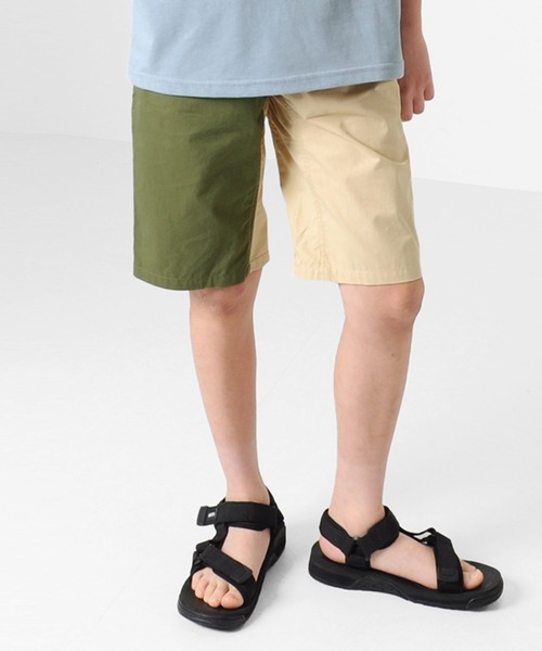 GLAZOS（グラソス）の「ツイル・ベルトデザインハーフパンツ【セットアップ対応】（その他パンツ・キッズ・ベージュ/ブラック/カーキ/マスタード/ブルー/マルチ・150cm/130cm/160cm/170cm/140cm）」の2枚目の写真