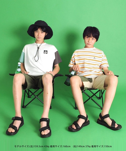 GLAZOS（グラソス）の「ツイル・ベルトデザインハーフパンツ【セットアップ対応】（その他パンツ・キッズ・ベージュ/ブラック/カーキ/マスタード/ブルー/マルチ・150cm/130cm/160cm/170cm/140cm）」の21枚目の写真