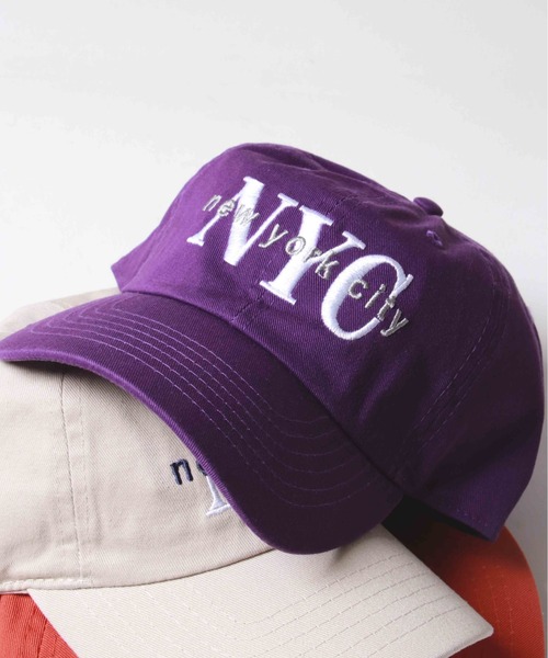 newhattan(ニューハッタン)の「【newhattan/ニューハッタン】NYC刺繍ロゴ ベースボールキャップ(キャップ・メンズ・ネイビー/パープル/グリーン/オフホワイト/オレンジ/チャコールグレー/ブラック・フリ-)」の7枚目の写真