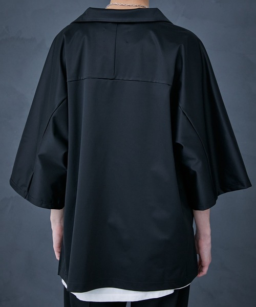 PUBLIC TOKYO（パブリックトウキョウ）の「スキッパースタンドプルオｰバー（シャツ/ブラウス・メンズ・ブラック/カーキ・FREE）」の16枚目の写真