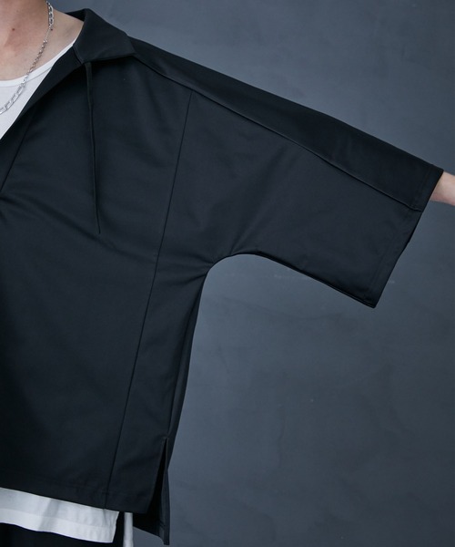 PUBLIC TOKYO（パブリックトウキョウ）の「スキッパースタンドプルオｰバー（シャツ/ブラウス・メンズ・ブラック/カーキ・FREE）」の13枚目の写真