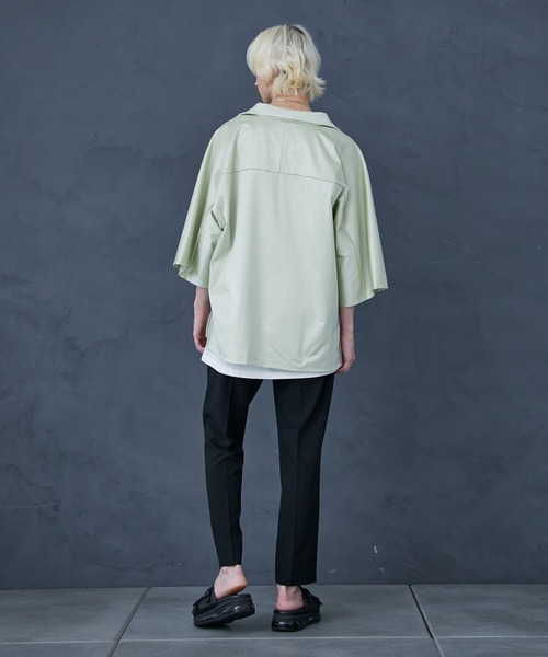 PUBLIC TOKYO（パブリックトウキョウ）の「スキッパースタンドプルオｰバー（シャツ/ブラウス・メンズ・ブラック/カーキ・FREE）」の18枚目の写真