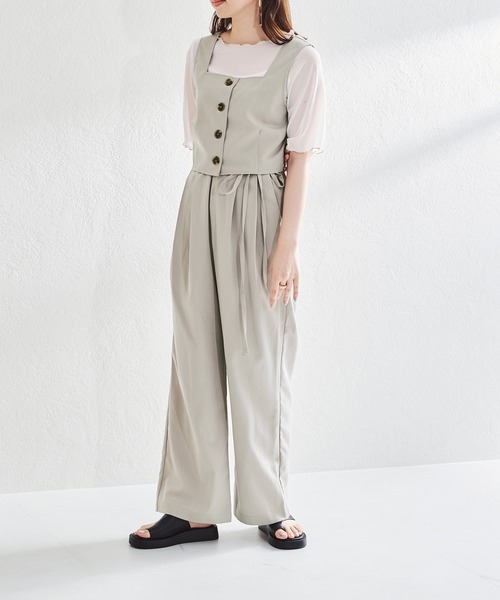 acro(アクロ)の「ビスチェとワイドパンツのセットアップ/AC1448(セットアップ・レディース・ブラック/ベージュ・フリ-)」の3枚目の写真