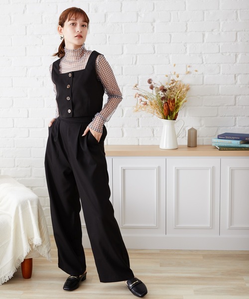 acro(アクロ)の「ビスチェとワイドパンツのセットアップ/AC1448(セットアップ・レディース・ブラック/ベージュ・フリ-)」の9枚目の写真