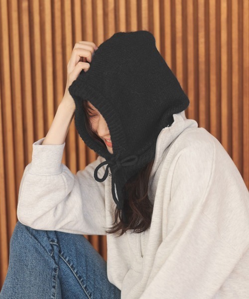 DONOBAN（ドノバン）の「バラクラバフーディー（ストール/ショール・レディース・ブラック/グレー/アイボリー/モカ・F）」の9枚目の写真