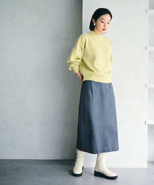 VIS(ビス)の「【洗える】ミドルゲージメランジ畦ハイネックニット(ニット/セーター・レディース・グレー/イエロー系その他/オレンジ系その他/ブラウン系その他2・FREE)」の6枚目の写真