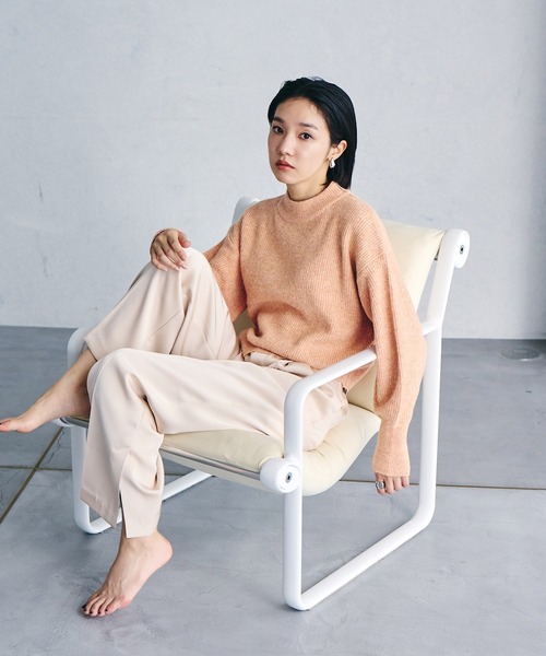 VIS(ビス)の「【洗える】ミドルゲージメランジ畦ハイネックニット(ニット/セーター・レディース・グレー/イエロー系その他/オレンジ系その他/ブラウン系その他2・FREE)」の8枚目の写真