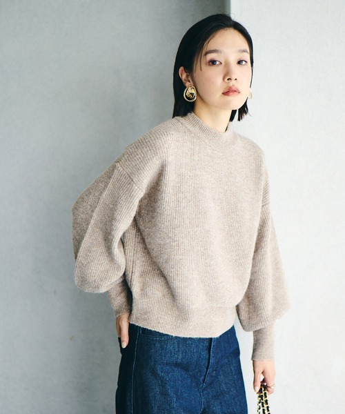 VIS(ビス)の「【洗える】ミドルゲージメランジ畦ハイネックニット(ニット/セーター・レディース・グレー/イエロー系その他/オレンジ系その他/ブラウン系その他2・FREE)」の9枚目の写真