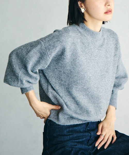 VIS(ビス)の「【洗える】ミドルゲージメランジ畦ハイネックニット(ニット/セーター・レディース・グレー/イエロー系その他/オレンジ系その他/ブラウン系その他2・FREE)」の12枚目の写真