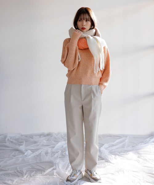 VIS(ビス)の「【洗える】ミドルゲージメランジ畦ハイネックニット(ニット/セーター・レディース・グレー/イエロー系その他/オレンジ系その他/ブラウン系その他2・FREE)」の16枚目の写真