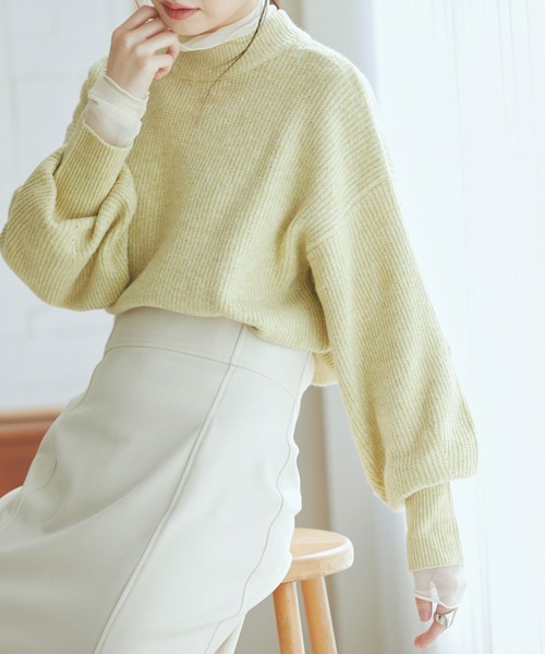 VIS(ビス)の「【洗える】ミドルゲージメランジ畦ハイネックニット(ニット/セーター・レディース・グレー/イエロー系その他/オレンジ系その他/ブラウン系その他2・FREE)」の18枚目の写真